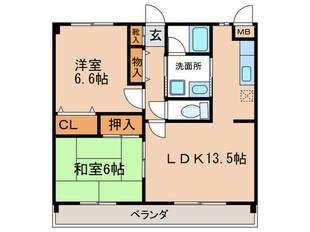 スカイメゾン赤松の物件間取画像